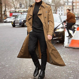 New Long Coat Men Spring Autumn Men's Trench Casual Trench Coat Men Loose British Style